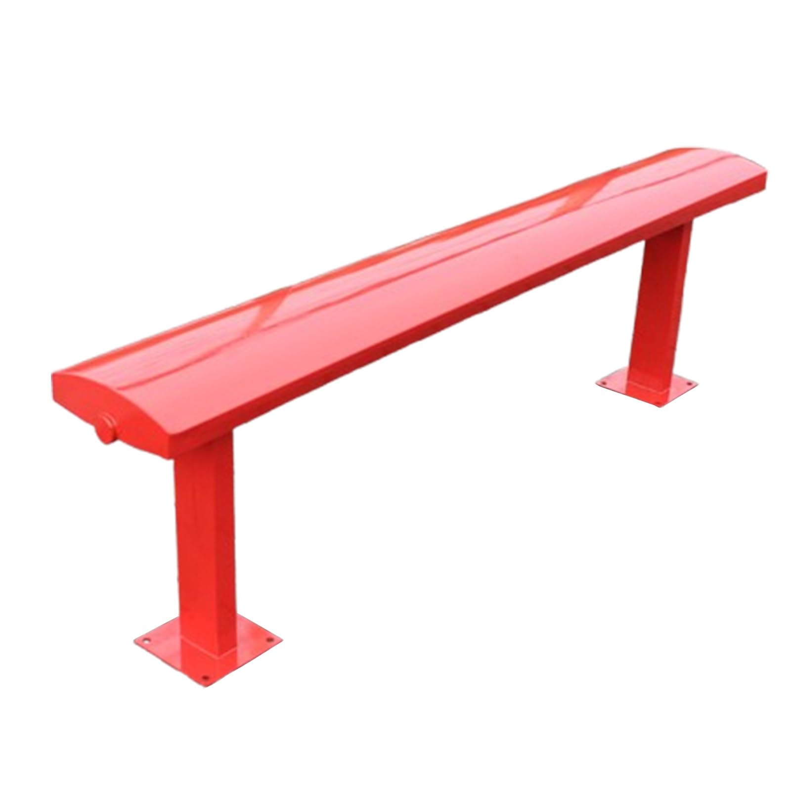 Odporna na warunki atmosferyczne metalowa ławka ogrodowa dla 3-4 osób, bez oparcia, idealna na balkon, patio, do parku, przystanku autobusowego, czerwona, 150 x 22 x 45 cm