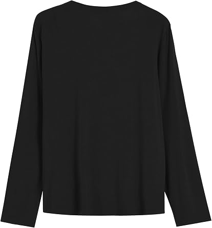 Latuza Women's Bamboo Viscose Pajama Top Long Sleeve Button Up Sleep Shirt