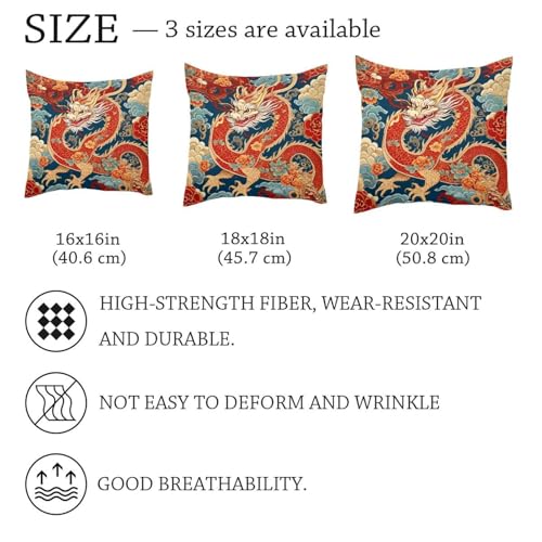 Housse de coussin velours dragon chinois invitation au voyage asiatique - 7