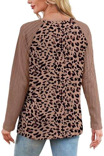 Image of OFEEFAN Long Sleeve Shirts for Womens Fall Fashion 2026 Crewneck Oversized Sweatshirt Tunic Tops to Wear with Leggings