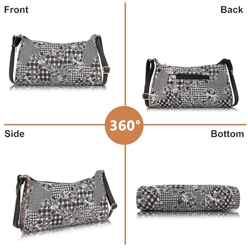 Image of DANIEL CLARK Women's Floral Print Shoulder Bag | PU Leather Sling Bag | Adjustable Strap | Lightweight Crossbody Purse for Daily Use, Travel