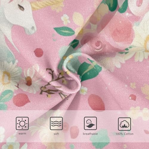 Wusikd Unicorns Flowers Boys' Underwear Cotton Pink Flowers Boys Briefs Soft Toddler Underwear 2T3