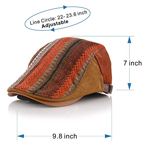 Image of M MOACC Men Beret Hat Cotton Adjustable Newsboy Hats Cabbie Gatsby Cap Driving Flat Caps