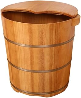 Balde de Banho para Pés de Madeira, Barra de Banho para Pés de Carvalho, Barris de Pedicure Suaves e Delicados para Imersão nos Pés Spa Banheira de Madeira Cuidados com os Pés com Tampa (Cor: B) (B)