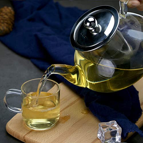 TOYO HOFU Tetera de cristal transparente de 28 onzas/800 ml con infusor extraíble de acero inoxidable para florecer té… - Imagen 5