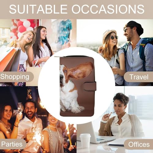 Basset Hound Dog Flying Ears Funny RFID Blocking Wallet Slim Clutch Organizer Purse with Credit Card Slots for Men and Women, 19.7x11x3.5cm, style4