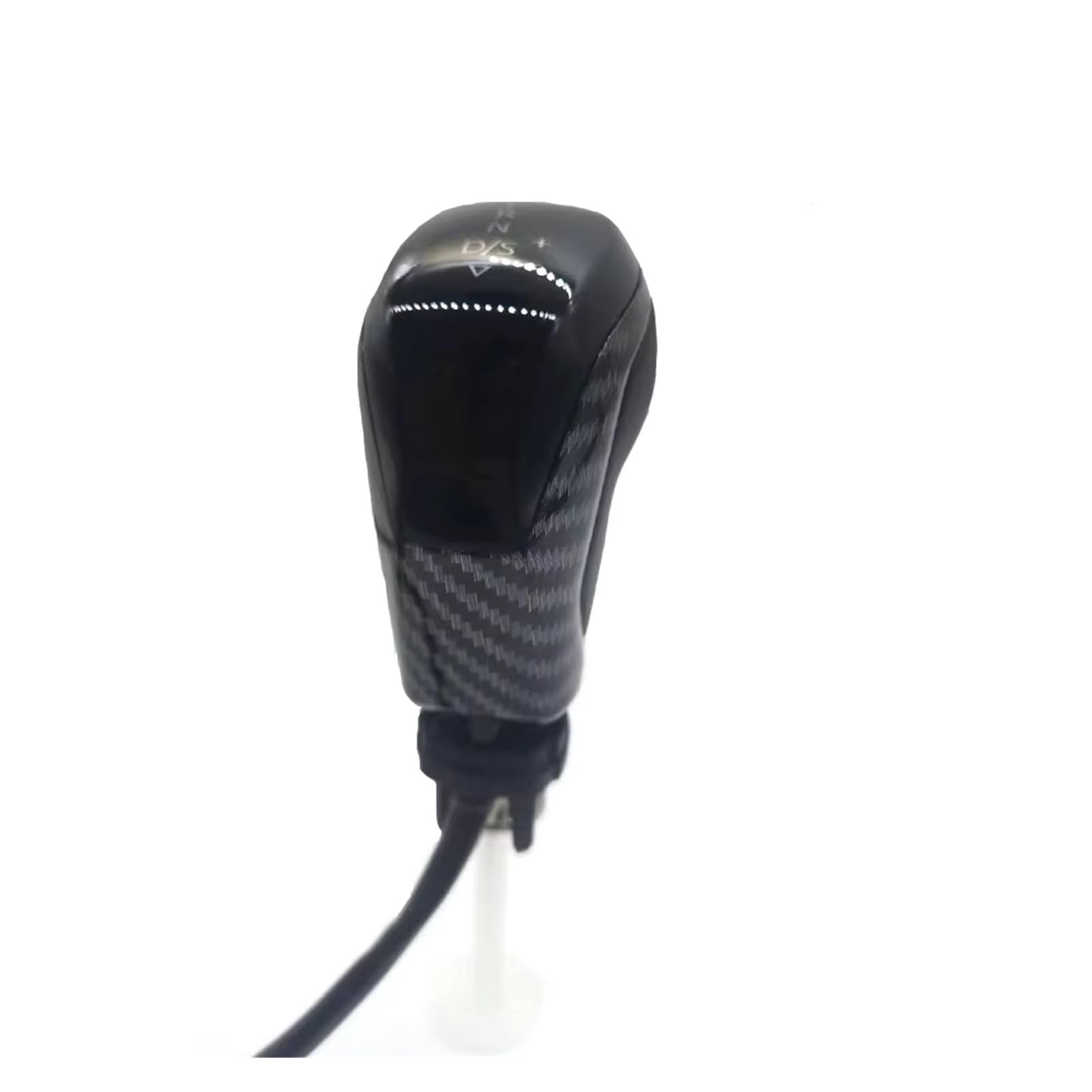 KOEHXJ Shift Gear Knob Cover for VW for Golf 6 7 for MK6 MK7 for Passat for CC for B7 for Jetta Carbon Gear Shift Knob AT LED Electronic Lever Handball(Carbon White Light)