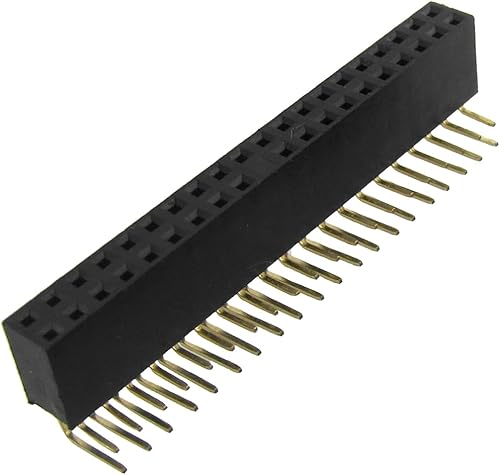 Miniatura 4 de uxcell 10 piezas 2x20 pin 0.100 in paso doble fila de ángulo recto cabezas hembra