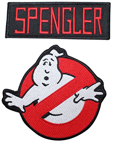 Ghostbusters Spengler Name Tag & No Ghost Embroidered Iron On Applique Patch