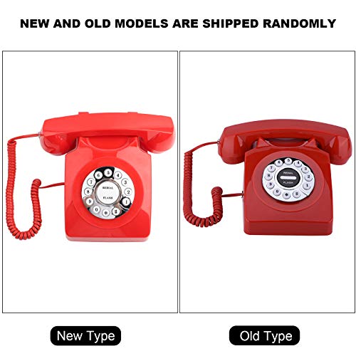 Telefono vintage in stile western – Suono nitido, memorizzazione del numero di emergenza, composizione semplice, arredamento elegante – Rosso
