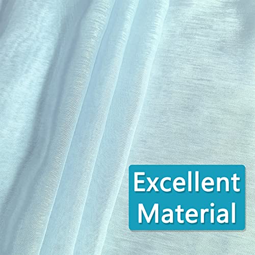 Baby Blue Valances For Windows - Light Filtering Semi Sheer Valances For Living Room/Bedroom/Kitchen/Bathroom/Kids - Transparent Window Valance Curtains With Rod Pocket 2 Panels 52X18 Inches Long #TOP4