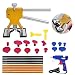 Yoohe Paintless Dent Repair Tools Kit - Gold Dent Lifter with 15pcs Dent Removal Pulling Tabs Suction Cup Plate Hot Melt Glue Gun Pro Glue Sticks