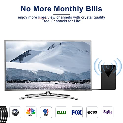 2023 Amplified Hd Digital Tv Antenna For Long 550+ Miles Range, Support 4K 1080P And All Older Tv's - Upgraded Indoor Hdtv Antenna Smart Tv - Amplifier Signal Booster - 35Ft Coaxial Cable #TOP1