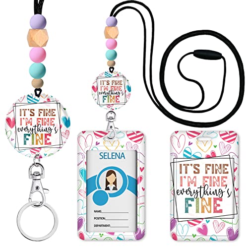 Funny Lanyards For Id Badges And Keys, Id Badge Holder With Silicone Beaded Lanyard, Lanyard Keychain For Women, Teacher, Nurse, Office Name Tag Badge Holder Id Card Holder, Breakaway Badge Lanyard #TOP28