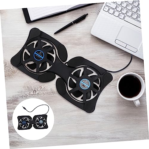 Base plegable para laptop con ventiladores USB negros miniatura 4