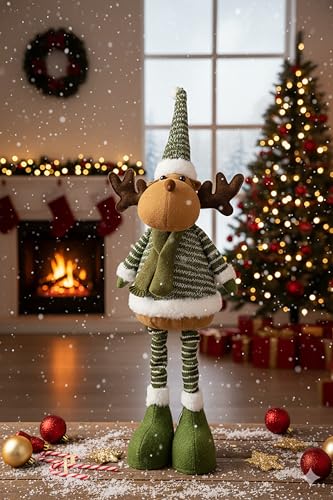 KAMACA Rentier mit Teleskop-Beinen 50–66 cm winterliche Stofffigur...