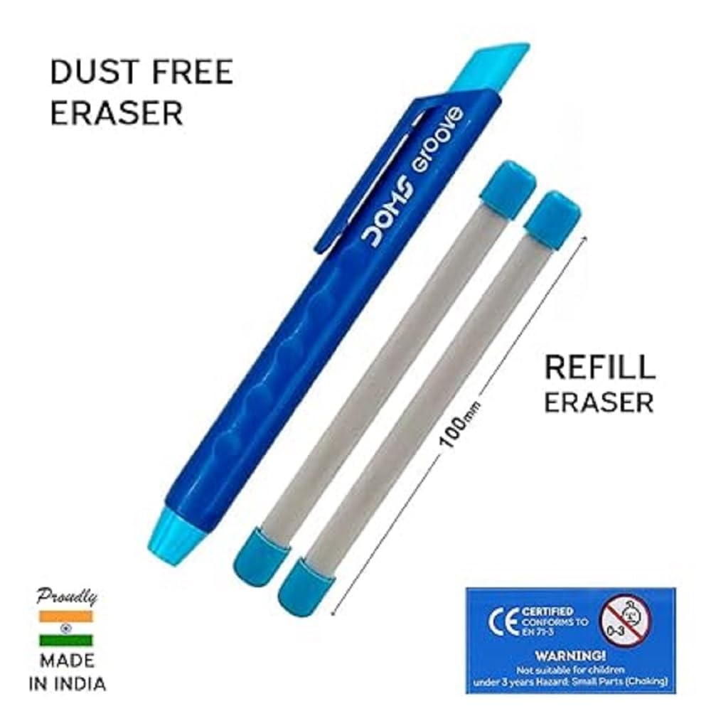 Doms Groove Retractable Erasers - 10 Pack -6 Doms Groove Retractable Erasers - 10 Pack -6