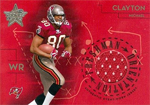 Autograph Warehouse 343116 Michael Clayton Player Worn Jersey Patch Football Card - Tampa Bay Buccaneers 2004 Leaf Rookies & Stars No. FO12
