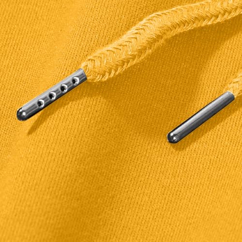 Mens Hoodies Fall Loose Fit Fleece Sweatshirts Casual Long Sleeve Solid Color Hooded Pullover with Pocket3