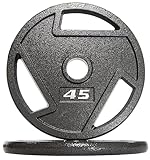 Fitvids Olympic 2-Inch Cast Iron Plate Weight Plate for Strength Training and Weightlifting, 45-Pound, Pair