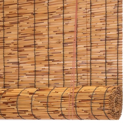 Persianas enrollables de bambú para patio, enrollables de junco natural para privacidad en porches exteriores, opacas, 24', 36', 48', 60', 72', 84', 96', parasol exterior impermeable (20' de ancho x
