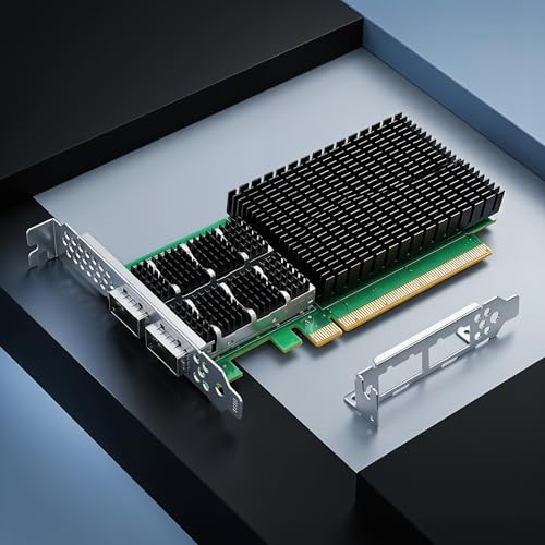 Image of Vogzone 100GbE SmartNIC Card for Mellanox MCX623106AN-CDAT, PCIe 4.0 x16 100Gb Ethernet NIC with Mellanox ConnectX‑6 Dx EN Chipset, Dual QSFP56 Network Card Support RDMA