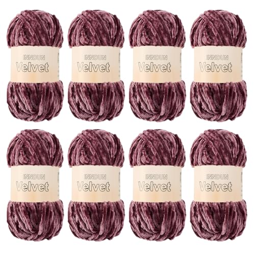 Image of Soft Velvet Chenille Yarn for Crocheting, Super Bulky Yarn for Blankets
