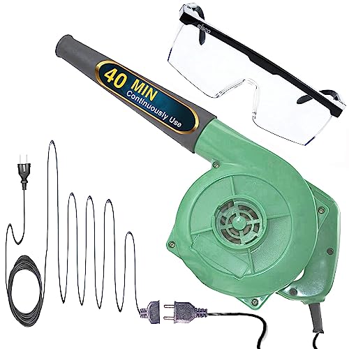 Image of Elmico 700W Blowers for Cleaning Dust /Dust Remover /Pc Cleaner /Ac Cleaner /100% Copper Armature /Electric Air Blower With /10-FEET Wire with Safety Googles continuously 40 min use (Made in India)
