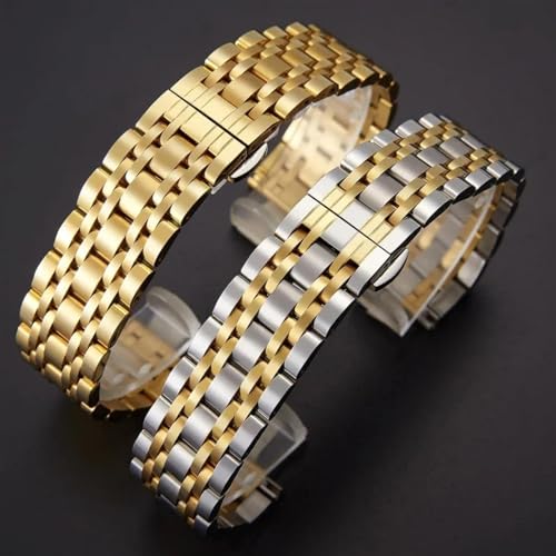 Bracelet de montre de rechange or argent noir acier 20mm - 2