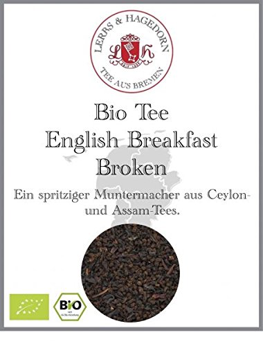 Lerbs & Hagedorn, Bio Tee English Breakfast Broken |Spritzig 1kg (ca. 81 Liter) Ceylontee, Assamtee, Teemischung, Schwarztee