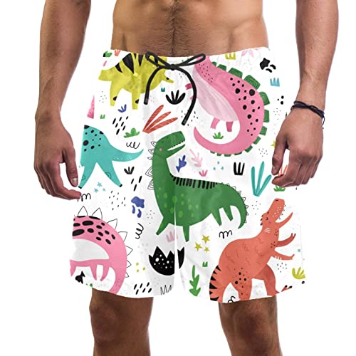 Maillots de bain pour hommes JDEZ short de plage dinosaures mignon imprimé