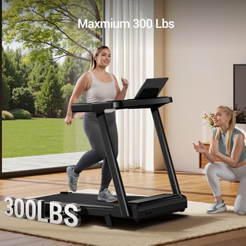 3-in-1 Treadmill with 14% Incline, Portable Treadmills for Home with Handle, Foldable Treadmills with 300 Lbs Weight Capacity, 3.0HP Quiet Walking Pad Treadmill, Three Touch Screen - Image 6