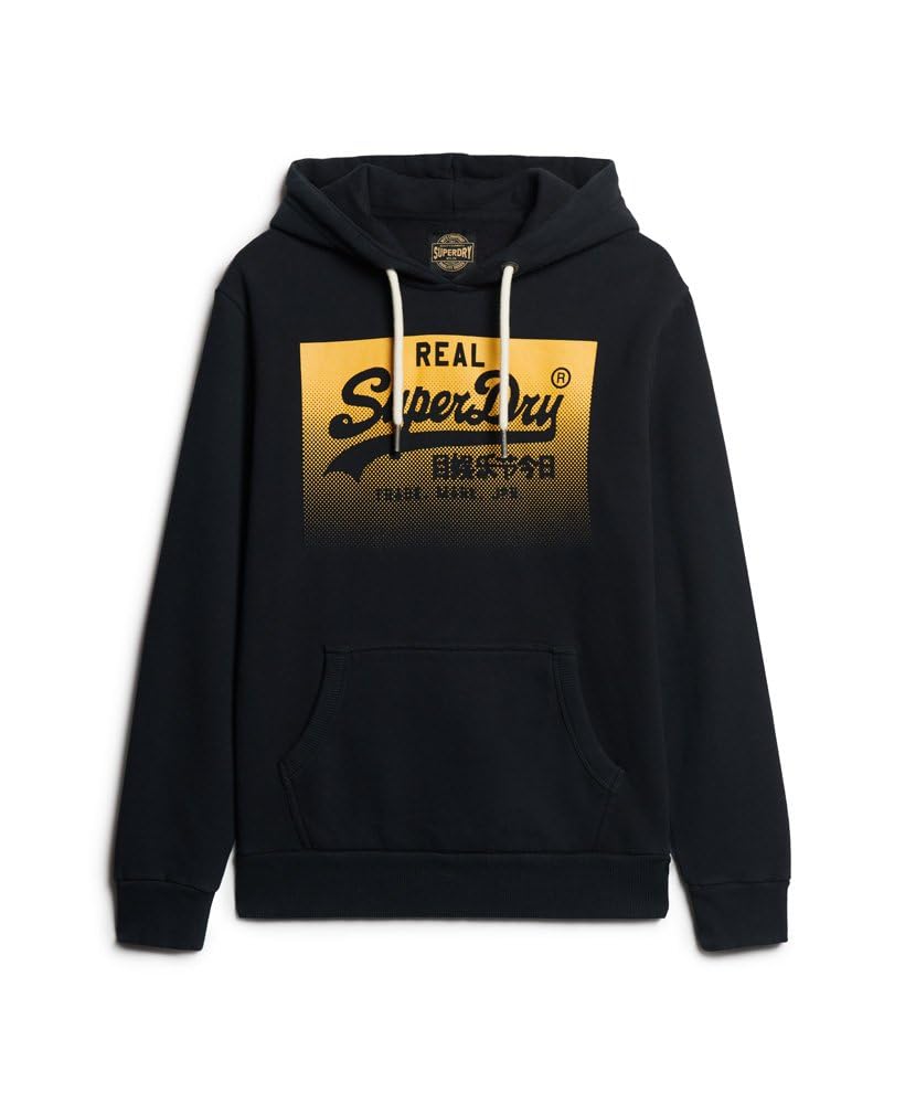 Superdry Męska bluza z kapturem w stylu vintage z gradientem i kształtem skrzynkowym,