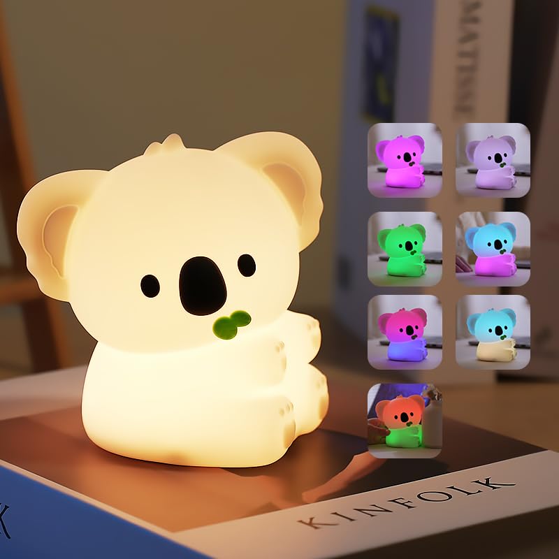 Wrischan Nachtlicht Kinder Nachtlampe LED Lampe Dimmbar Timer, Touch-Steuerung Silikon Nachtlicht Baby, USB-Aufladbar Niedliche Lampe, Cute Licht Kinderzimmer Deko (Faultier)