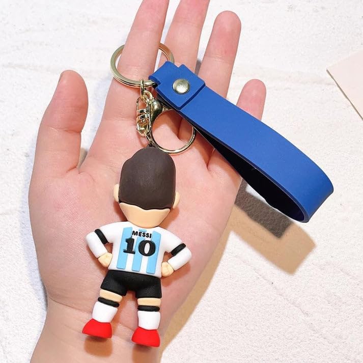 Image of Wanna Party Soccer Keychain, Messii Keychains for Boys Girls, Return Gift Favors, Cute Backpack Key Chain Accessories Wristlet Chain Car Charms