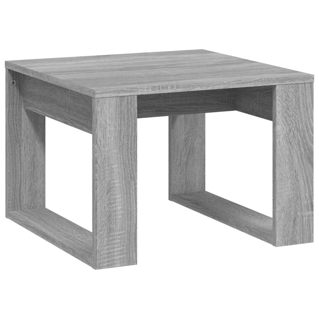 Mesa auxiliar gris Sonoma 50 x 50 x 35 cm de material de madera con tablero robusto para bebidas y aperitivos, fácil de limpiar, práctica mesa auxiliar gris a base de madera