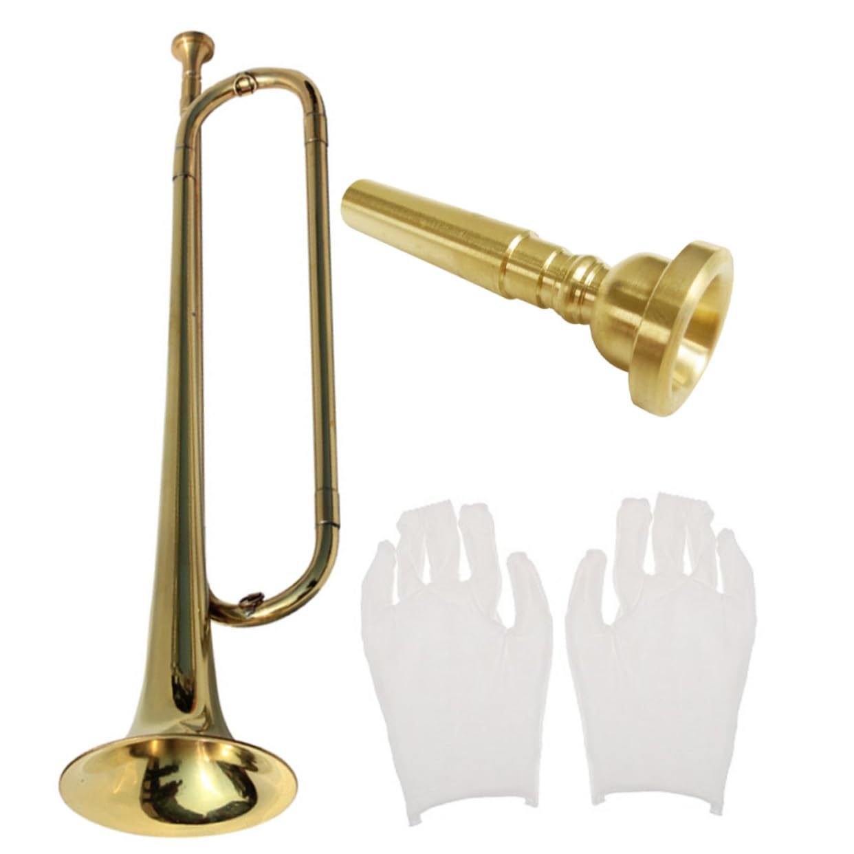 VANZACK 1 Set Youth Trumpet with Gloves Beginner Wind Instrument for Stage Performances and School Bands Durable Construction