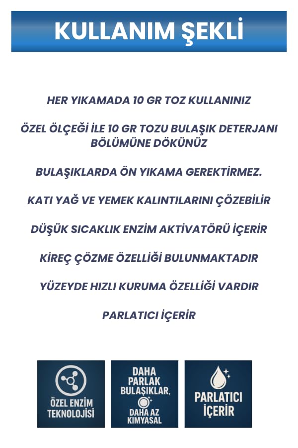 Nanopax Parlatıcılı Ultra Konsantre Toz Bulaşık Makinesi Deterjanı - Bebek Boy 150 gr (15 Yıkama) - Mikroplastik İçermez, Kireç Sökücü ve Yağ Çözücü Etkili