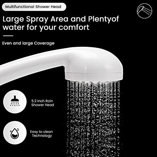 Regadera de mano filtrada con gran salida de agua blanca miniatura 4