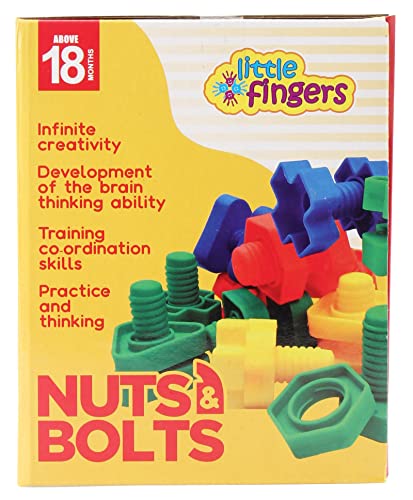 Image of Little Fingers Nuts & Bolts Blocks Multicolor - 32 Pieces