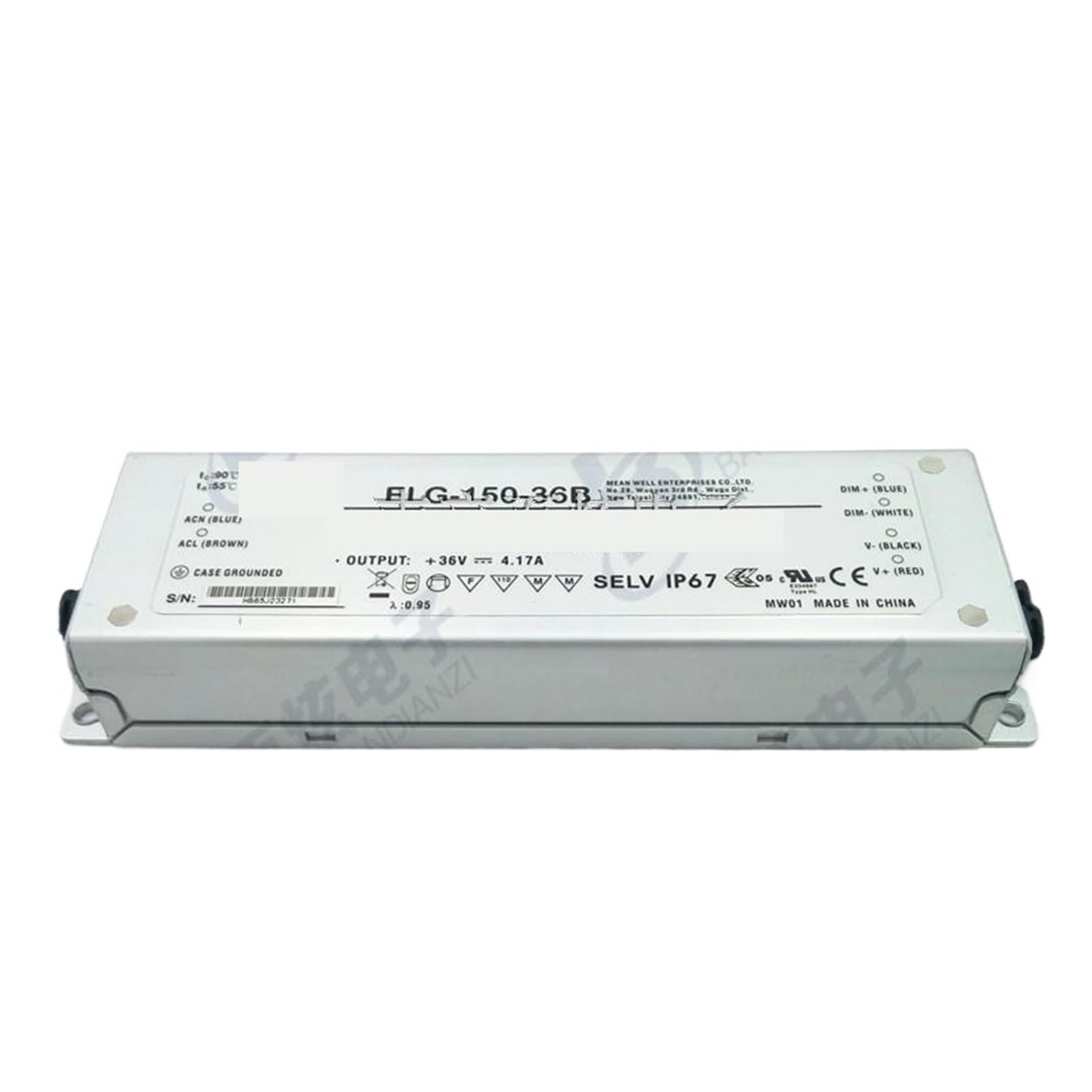 NVSFZGIYG Regulated Switching Transformer ELG-150-36B 150.1W 36V 4.17A Constant Voltage + Current Waterproof LED Power Supply