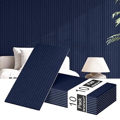 MAGICUBETIC 10 Pack Acoustic Panels,48"*24"*0.47"Self-Adhesive Soundproof Wall Panels,High Density Sound Proof Panels for Walls, Office, Reccording Studio, Home,Ceiling-Starry Blue