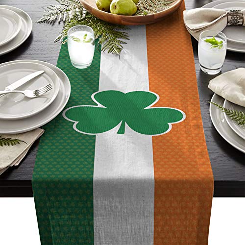 ARTSHOWING St. Patrick's Day Table Runner Party Supplies Fabric Decorations for Wedding Birthday