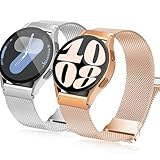 YGTIECS Metal Bands Compatible with Galaxy Watch 7 Band 6 5 4 FE Active 2 40mm/44mm, 20mm Stainless Steel Double Magnetic Strap for 6 Classic/5 Pro 45mm/4 Classic, for Samsung Watch Bands Women Men