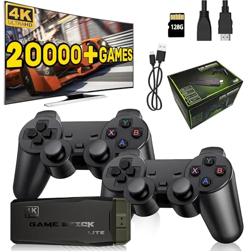 Retro Game Console, Wireless Retro Game Stick with 20000+ Classic Games | HDMI Output | Dual Controllers | TV & Monitor Compatible (Pro Edition)