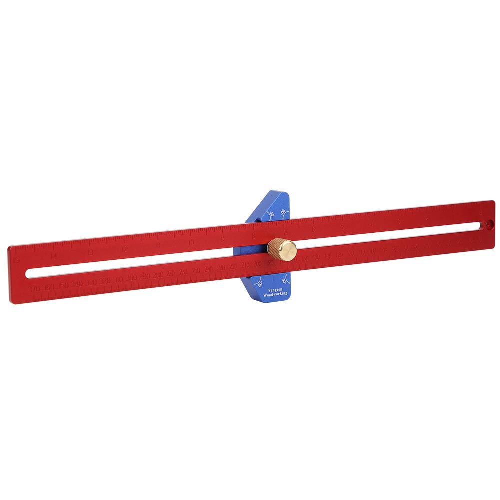 Righello per falegnameria YX400, strumento di misura in lega di alluminio per carpentieri, localizzatore di linee anodizzato con scala chiara per tracciature precise, righello da