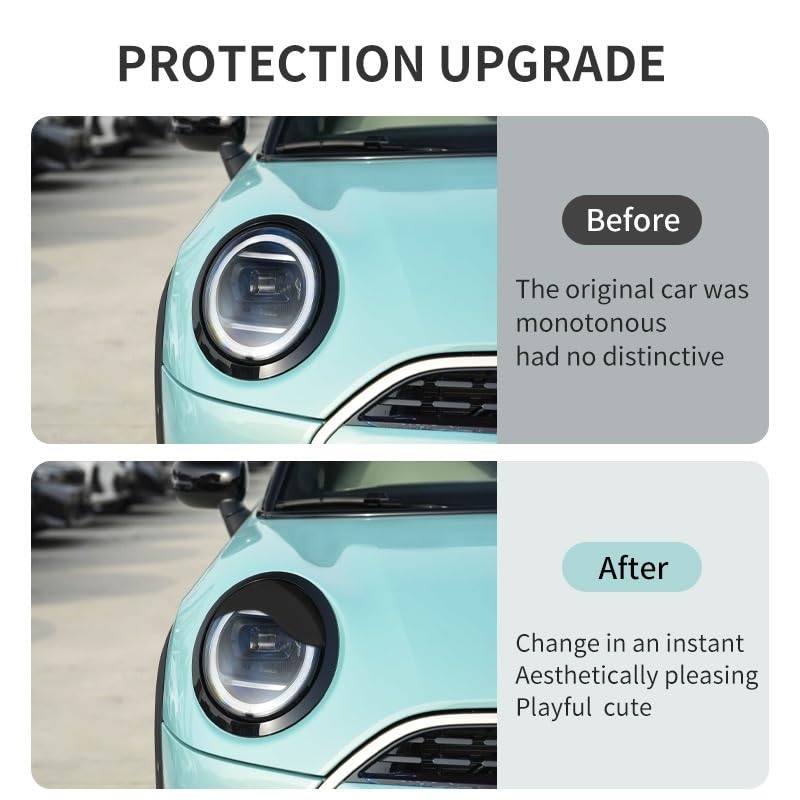 Cejas para Faros Delanteros compatibles con Mini Cooper F65 F66. Doble embellecedor Exterior para Faros Delanteros.