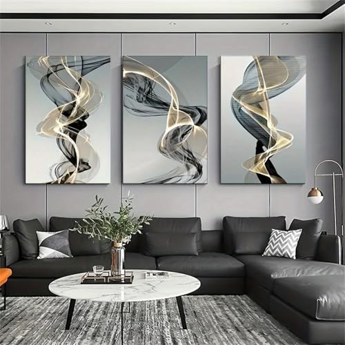 Toile moderne abstraite ruban et affiches imprimées 20x35 cm avec cadre