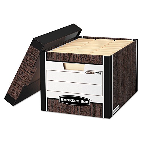 Fellowes, Inc R-Kive Storage Boxes, 12amp;quot;X15amp;quot;X10amp;quot, 4/Ct, Woodgrain