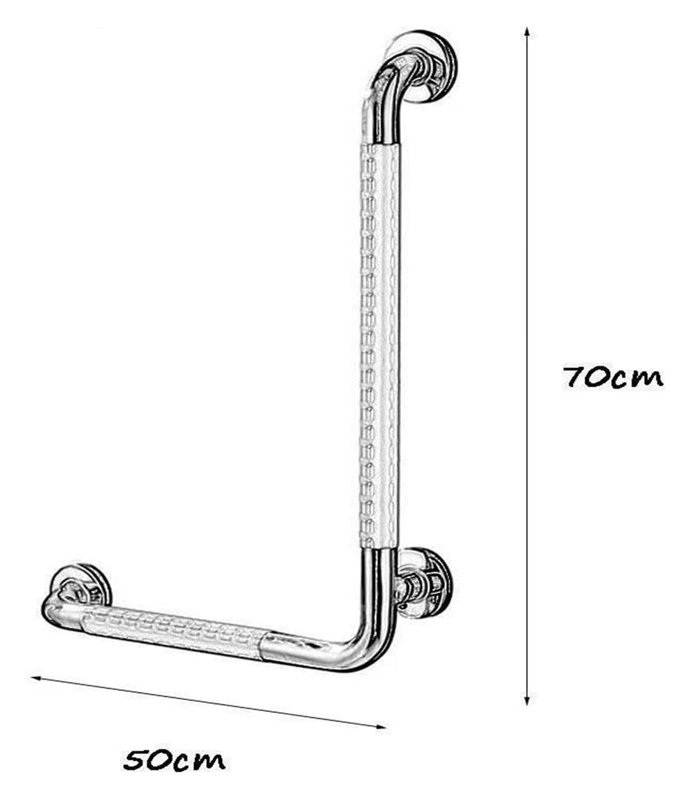Barres d'appui Rail d'appui en Chrome Poli coudé en Forme de L Rail de sécurité en Acier Inoxydable 304 Support Mural poignée antidérapante handicapés et Personnes âgées en Nylon Ou